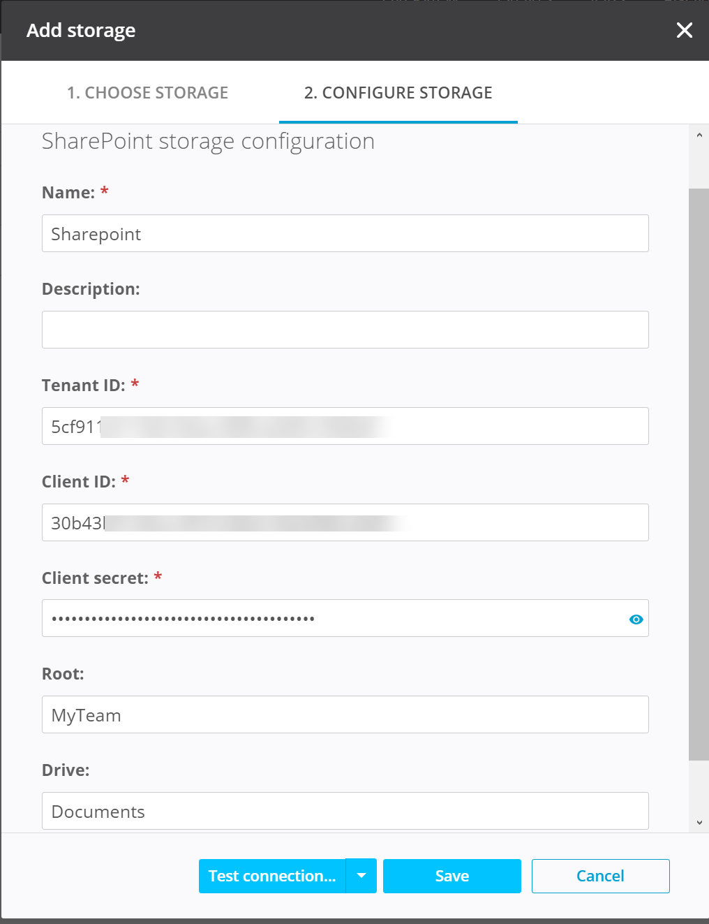 Management console screenshot