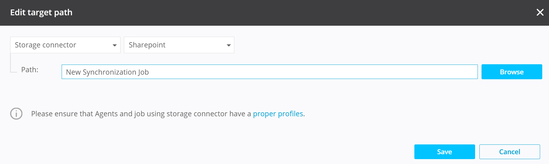 Job creation screenshot