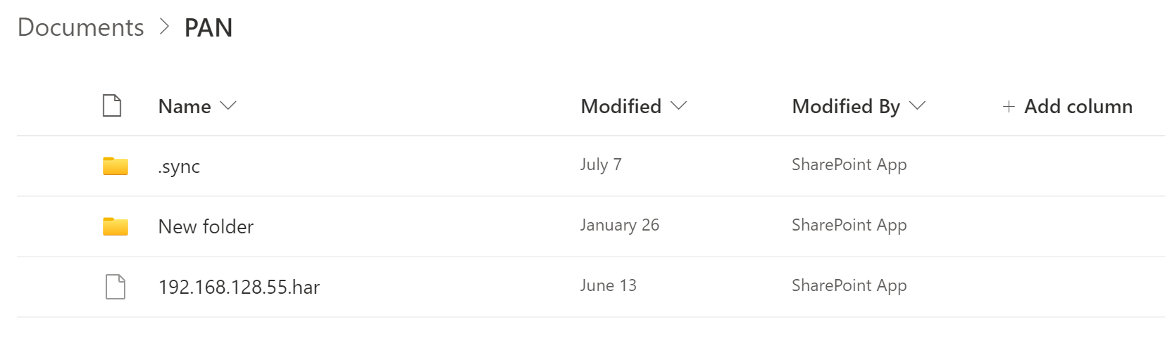 Error example screenshot
